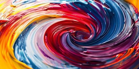 Wall Mural - a mesmerizing and captivating swirl of vibrant paint colors, forming an enchanting artistic abstract