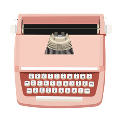 Canvas Print - PNG retro pink typewriter,