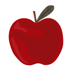 Sticker - Red apple png, aesthetic illustration, transparent background