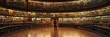 © nopommajun - A person stands at the center of a large, circular library, surrounded by towering shelves filled with books, exuding knowledge and contemplation.