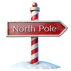 north pole sign isolated on transparent background.