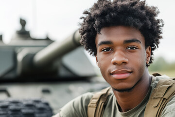 Afro soldier military army in camouflage uniform at conflict war