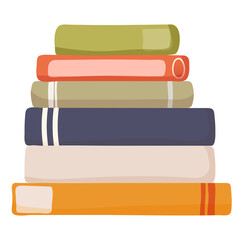 Poster - Book stack png sticker, cute illustration, transparent background