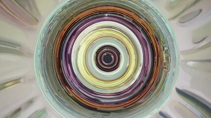 Poster - Colorful concentric circles forming a captivating tunnel effect, evoking a sense of depth and movement. Perfect for projects related to technology, design, and abstract concepts