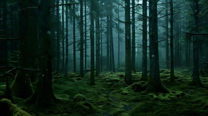  Overcast and Gloomy Rainy Day in a Foggy, Primal Forest