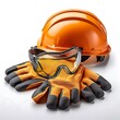 © thoif - Construction Safety Gear Hard Hat, Gloves, and Safety Glasses