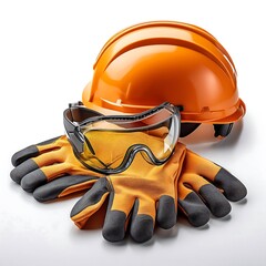 Construction Safety Gear Hard Hat, Gloves, and Safety Glasses