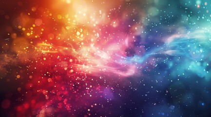 Poster - A stunning and captivating abstract background showcasing vibrant colors along with dreamy bokeh lights all around