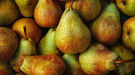 Canvas Print - Fresh Juicy Pears Fruit Pattern