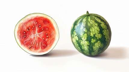 Fresh sweet ripe watermelon closeup view