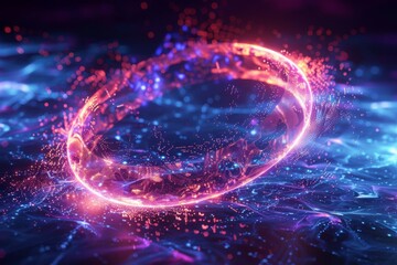 Poster - A mesmerizing energy ring, exquisitely infused with vibrant colors and captivating abstract light patterns that dance