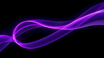Wall Mural - high speed technology dynamic digital curve purple ribbon coming from left bottom reaching out to ri