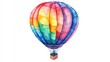 © ธิดาพร สูญราช - Watercolor of a hot air balloon filling with air, detailed and dynamic, isolated on white background