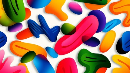 Poster - A colorful abstract painting with many different shapes and colors. The painting is full of life and energy, and it seems to be a representation of the beauty of diversity