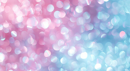 Wall Mural - Pastel Bokeh Light Background with Twinkling Dots. Abstract Festive Wallpaper