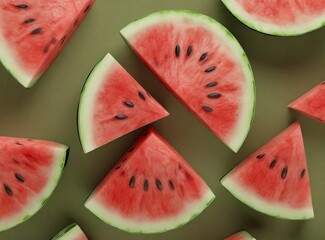 Canvas Print - Watermelon 3D Rendering Illustration Design Wallpaper