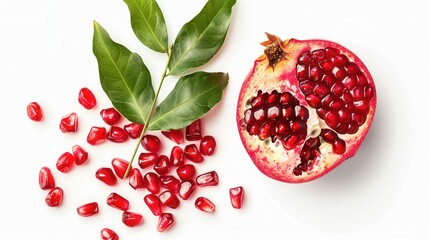 Fresh pomegranate fruit closeup view