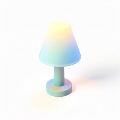 Wall Mural - Table lamp in 3D style on a white background
