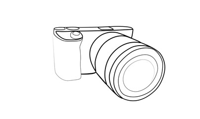 continuous drawing of a camera in one line. vector