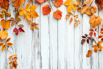 autumn background with dry leaves for copy space text and design