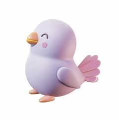 Sticker - figurine of a cuckoo  in 3D style on a white background
