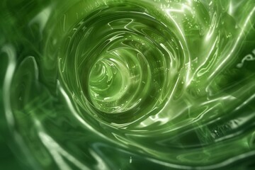 Poster - A mesmerizing and captivating abstract green swirl that beautifully represents fluid motion and dynamic energy