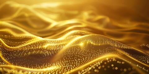 Poster - Uncover the enchanting and mesmerizing beauty of golden waves, shimmering and flowing gracefully and elegantly