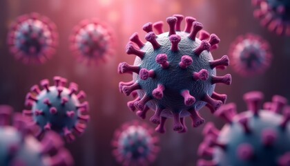 Wall Mural -  Viral Illustration  A 3D Rendition of a Virus