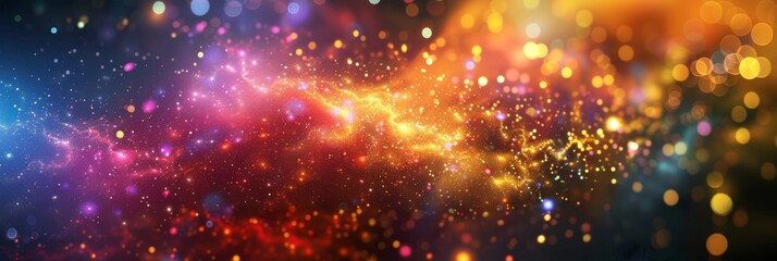 Poster - A stunningly colorful abstract galaxy background featuring sparkling lights and a mesmerizing cosmic atmosphere