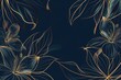 © vefimov - Modern vector illustration featuring stylized leaves and flowers in a dark background. Suitable for wallpapers, textiles, packaging, or decor.