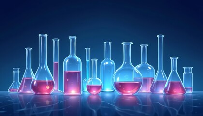  Vibrant Chemistry  A colorful array of beakers and flasks