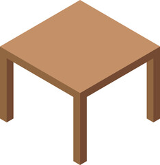 Poster - Simple square wooden table standing on four legs, isolated on a white background
