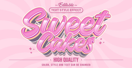 Poster - Editable text style effect - Sweet Cakes text style theme.
