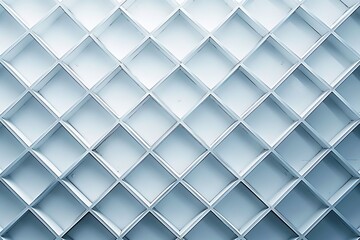 Poster - Symmetrical grid of light panels with intersecting lines, creating a visually appealing abstract pattern ideal for contemporary architectural designs and modern interiors.