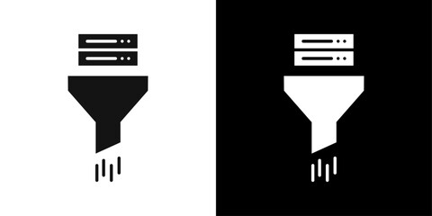 Data filtering icon logo set vector