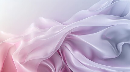 Poster - Draped and softened fabric folds intertwining with each other in a palette of pastel colors, portraying a delicate and elegant abstract composition, invoking feelings of calm and subtle beauty.