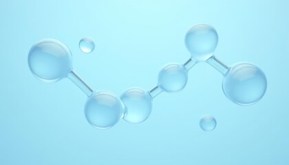 Wall Mural -  Molecular structure in a water droplet