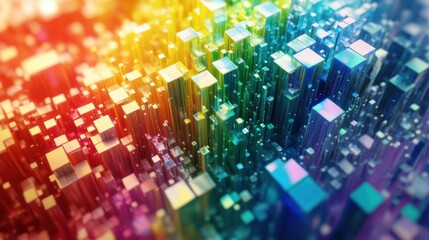 Leinwandbilder - 3d illustration of abstract geometric composition,digital art works. 3d rendering.