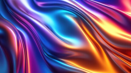 Leinwandbilder - abstract background of blue and orange silk with some smooth lines in it
