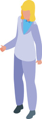 Poster - Businesswoman is gesturing in this isometric icon business character