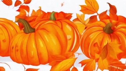 Poster - pumpkin and flowers