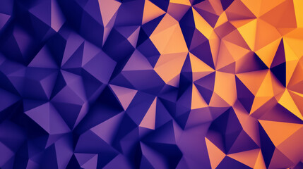 Sticker - A smooth gradient of orange and deep purple with scattered geometric shapes like triangles and hexagons subtly resembling Halloween figures 