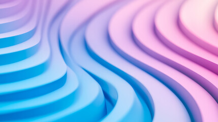 Sticker - Cool gradient background transitioning from light blue to soft purple featuring gentle curves and abstract geometric patterns for a calming effect 