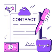 Sticker - Perfect design illustration of contract

