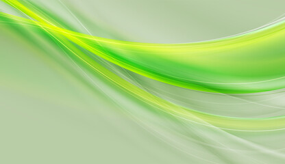 Wall Mural - Abstract bright green smooth shiny waves blurred elegant background. Vector design