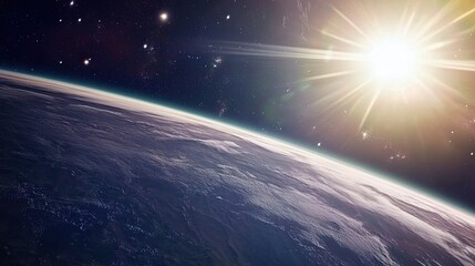 Poster - Experience the Most Relaxing Space Ambient Music While Gazing at Earth From Above During a Serene Cosmic Sunrise