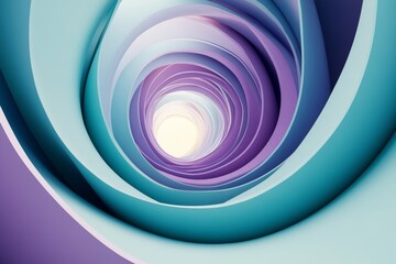 Poster - a 3d illustration of an abstract blue background and geometric figure. the background is colored and