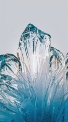 Canvas Print - A close up of a large piece of ice with some blue in it, AI