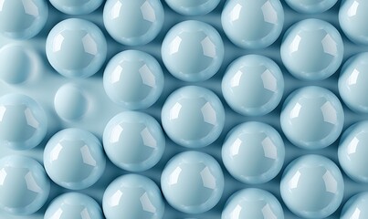 Poster - Seamless 3D Chambray Blue Sphere Grid with Subtle Reflections and Shadows