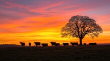 Black Angus Cattle At Sunset Free Stock Photo - Public Domain Pictures
